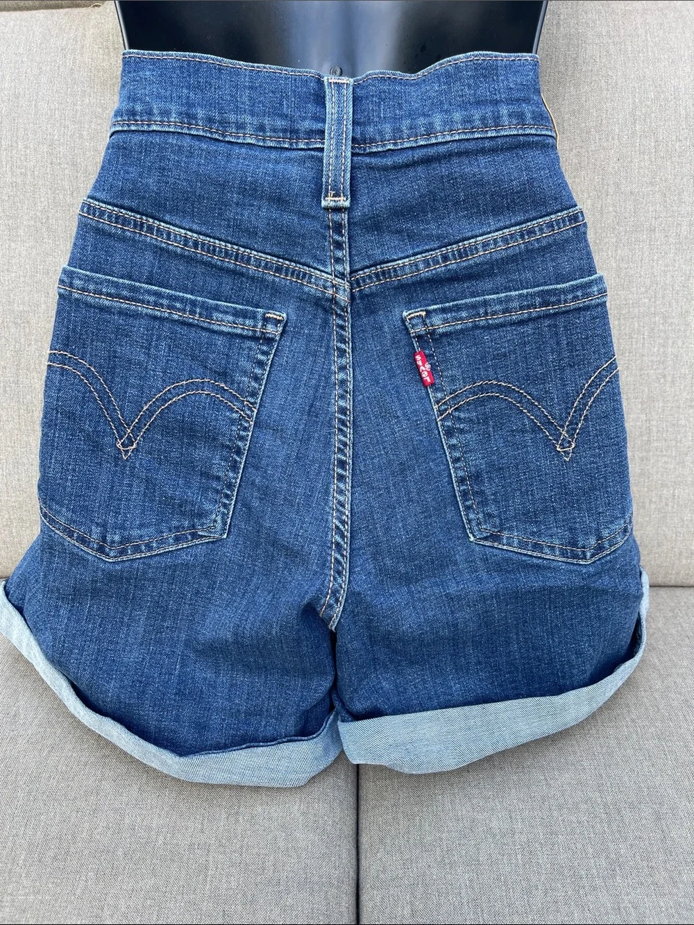 LEVI’S Mid-Length/Mid-Rise Distressed Denim Shorts